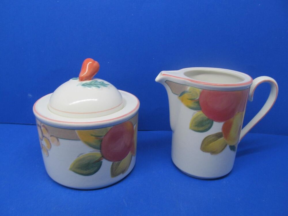 Mikasa Heritage CAB04 Orchard Odyssey Creamer And Covered Sugar Bowl VGC